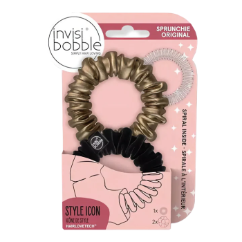 Duo Élastiques Invisibobble Sprunchie Slim TRUE GOLDEN